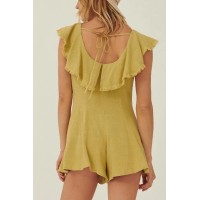 Walking on Sunshine Raw-Edge Flounce Romper