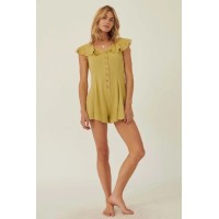 Walking on Sunshine Raw-Edge Flounce Romper