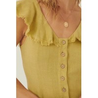 Walking on Sunshine Raw-Edge Flounce Romper