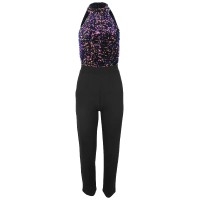High Neck Sequin Jumpsuit - Fantasy Sequins