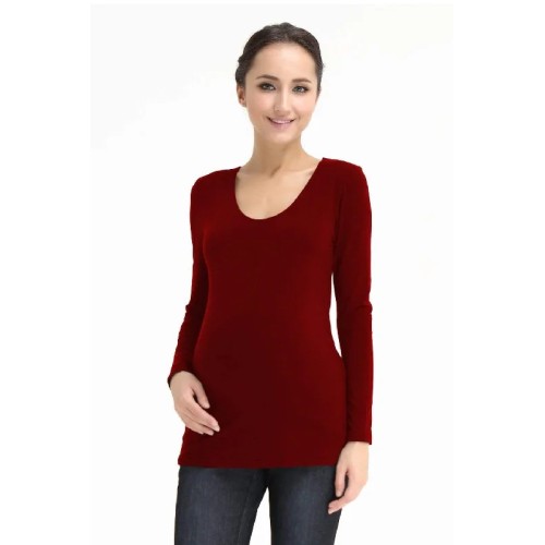 Vera V-Neck Nursing Nursing Top Maroon
