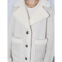Weekend Doris Recycled Vegan Shearling Coat | Natural Stone
