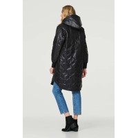 Hooded Zip Front Puffer Coat