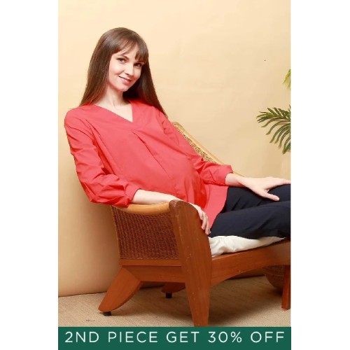 Cristina Nursing Top Tangerine