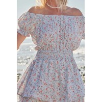 Glowing Up Floral Off Shoulder Skort Romper