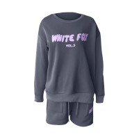 Fashionable street style English letter print sweatshirt sweatpants sweater suit