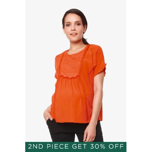Eila Nursing Top Tangerine