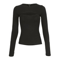 Long Sleeve Cut-Out Top - Black