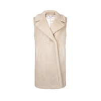 Weekend Rita Recycled Vegan Shearling Gilet | Natural Stone