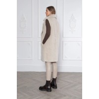 Weekend Rita Recycled Vegan Shearling Gilet | Natural Stone
