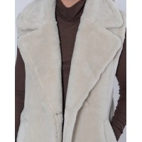 Weekend Rita Recycled Vegan Shearling Gilet | Natural Stone