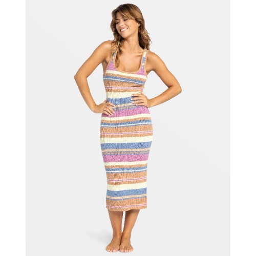 Playa Del Amor Sweater Dress - Camel Swithbackstripe Sweaters