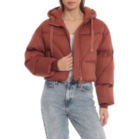 Womens Quilted Cropped Puffer Jacket