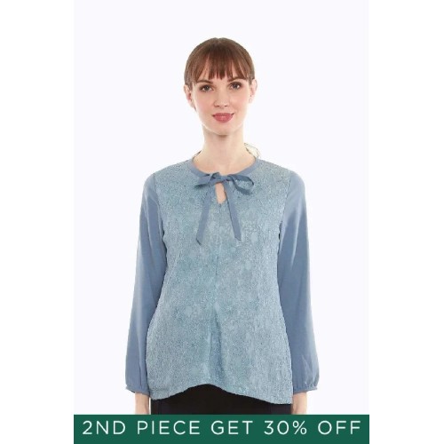 Cyra Nursing Top Pigeon Blue