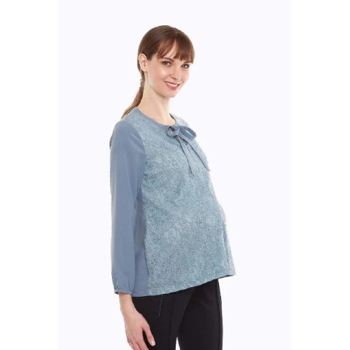 Cyra Nursing Top Pigeon Blue