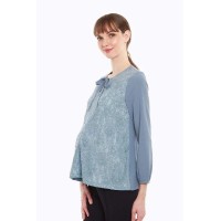 Cyra Nursing Top Pigeon Blue