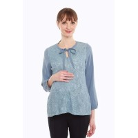 Cyra Nursing Top Pigeon Blue