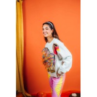 Ivory Feather Turkey Sweater