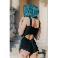 Racer Hooded Romper - Maroon with Black and White Aztec * SALE *