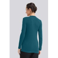 Long Sleeved Venus Pleats Row Top Teal