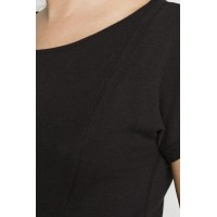 Dervla Bamboo Cotton Short Sleeve Nursing Top Black