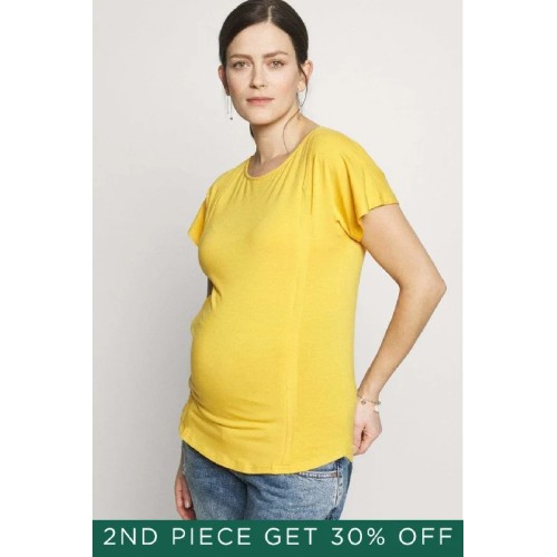 Dervla Bamboo Cotton Short Sleeve Nursing Top Marigold