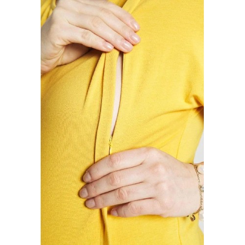 Dervla Bamboo Cotton Short Sleeve Nursing Top Marigold