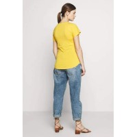 Dervla Bamboo Cotton Short Sleeve Nursing Top Marigold