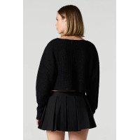 Ribbed Knit Skimmer Sweater