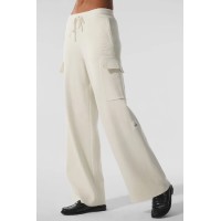 Scholar Knit High-Waist Cargo Pant - Ivory
