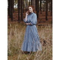 KATERINA SKIRT DUSTY BLUE COTTON LACE