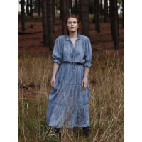KATERINA SKIRT DUSTY BLUE COTTON LACE