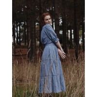 KATERINA SKIRT DUSTY BLUE COTTON LACE