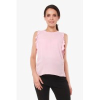 Woven Flutter Sleeve Clarity Nursing Top Dusty Pink