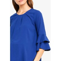 Long Flounce Sleeves Coreene Nursing Top Peacock