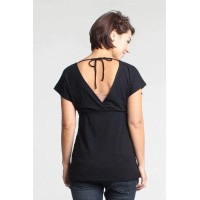 Carrie Bamboo Cotton Nursing Top Black