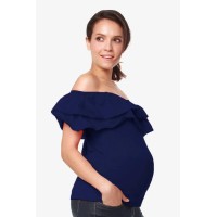 Off Shoulder Cacey Nursing Top Navy