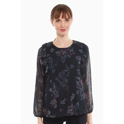 Dagan Long Sleeve Nursing Top Navy Print