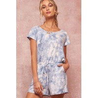 Shooting Stars Tie-Dye Drawstring Romper