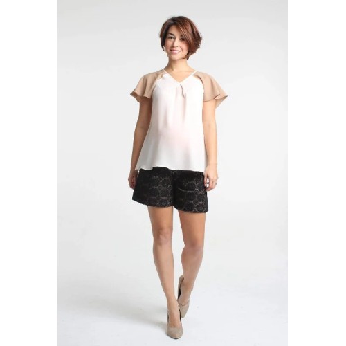 Nevada Short Sleeved Nursing Cape Top Pink