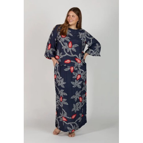 Ivy Column Split Skirt in Ikebana
