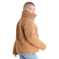 Jessica Simpson Womens Sherpa Quilted Puffer Jacket