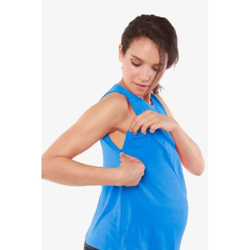 Sleeveless Caliana Frills Nursing Top Ocean