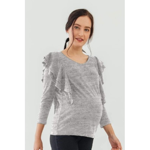 Dania Nursing Top Heather Grey