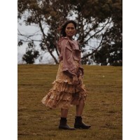 SECOND - POSEY RUFFLE SKIRT GOLD ROSE FLORAL