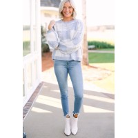 In This Moment Blue Colorblock Sweater