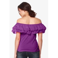 Off Shoulder Cacey Nursing Top Eggplant