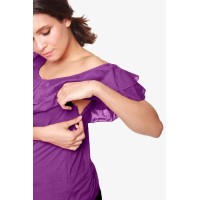Off Shoulder Cacey Nursing Top Eggplant