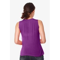 Sleeveless Caliana Frills Nursing Top Eggplant