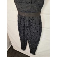White Suede Cut Out Evening Jumpsuit Size 10